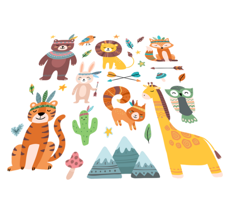 乙烯基地毯动物可爱野生动物幼崽 - TenStickers