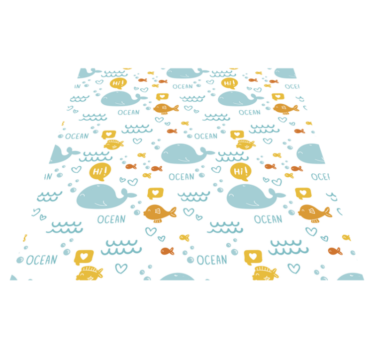 乙烯基地毯动物色彩丰富快乐的海洋家具 - TenStickers
