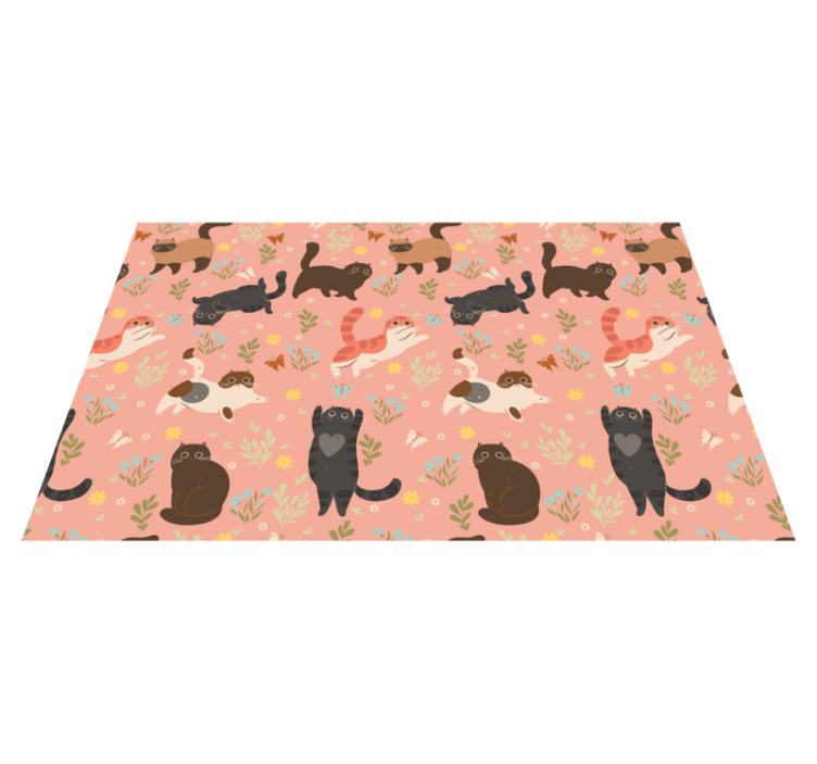 乙烯基地毯动物猫咪无缝图案 - TenStickers