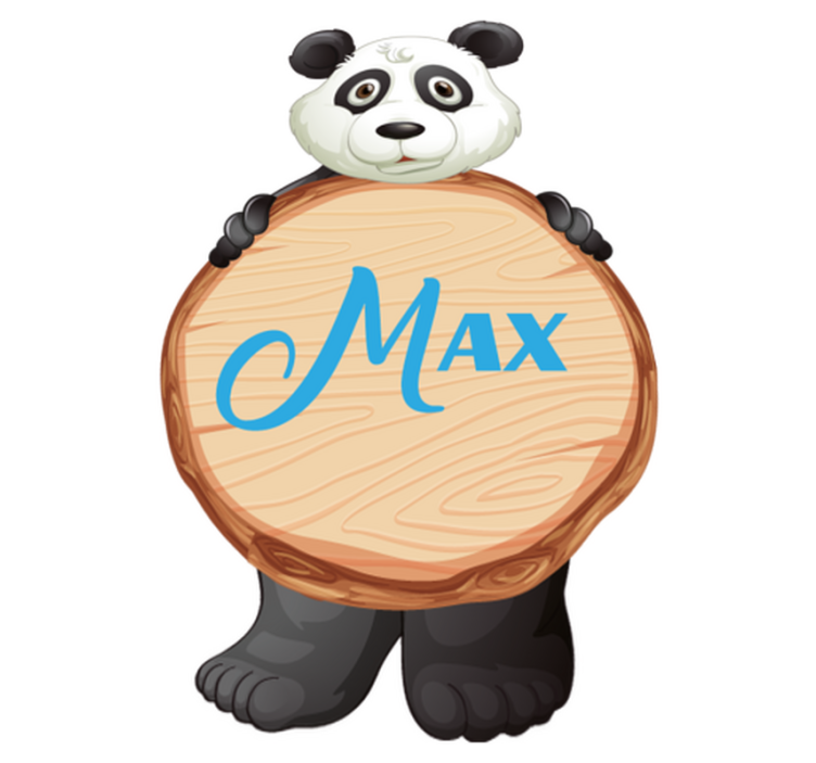 乙烯基地毯动物定制名字的熊猫 - TenStickers