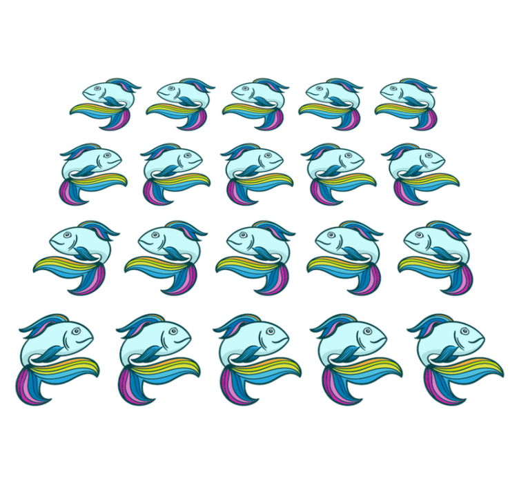 乙烯基地毯动物蓝色霓虹鱼 - TenStickers