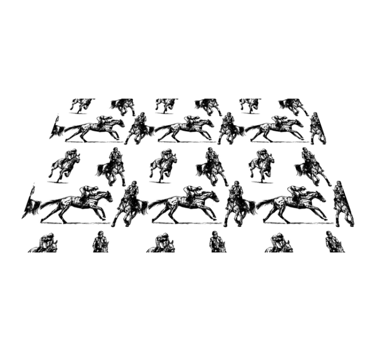 乙烯基地毯动物黑白马图案 - TenStickers