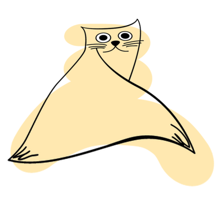 乙烯基地毯动物米色猫咪装饰 - TenStickers