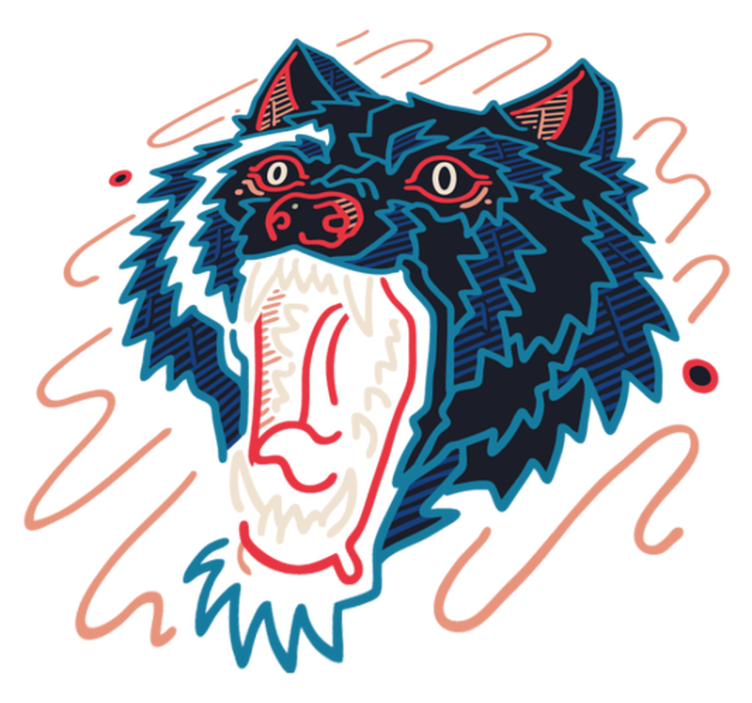 乙烯基地毯动物嚎叫的狼图案 - TenStickers
