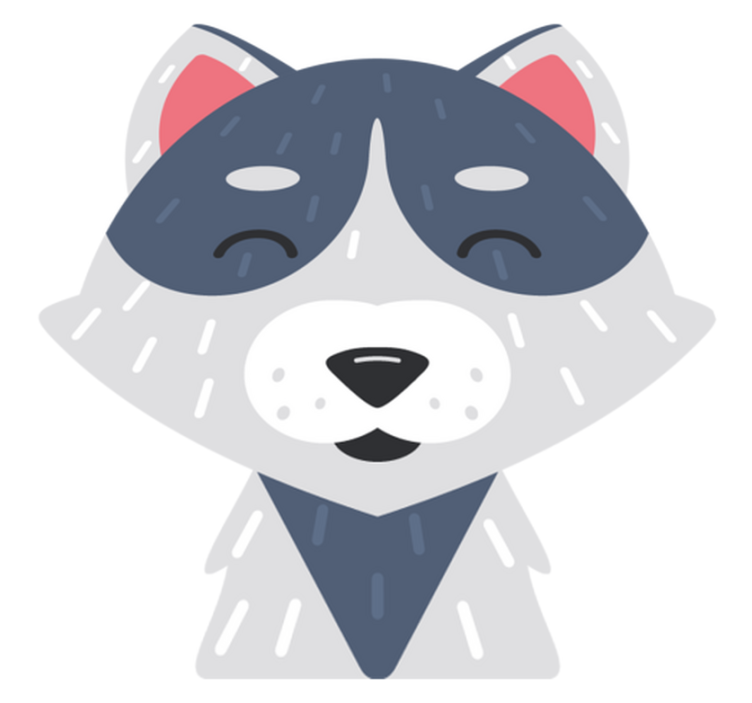 乙烯基地毯动物快乐动物脸 - TenStickers