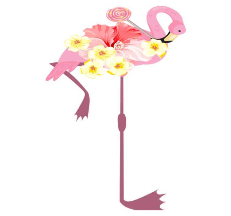 乙烯基地毯动物火烈鸟花卉设计 - TenStickers