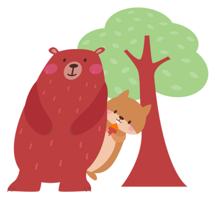 乙烯基地毯动物活泼熊伴侣 - TenStickers
