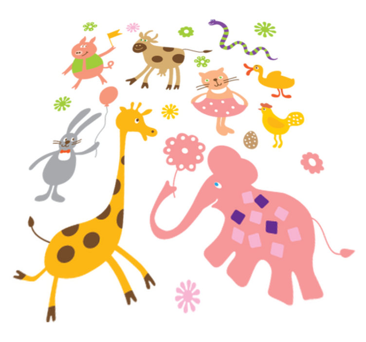 乙烯基地毯动物色彩斑斓的生物 - TenStickers
