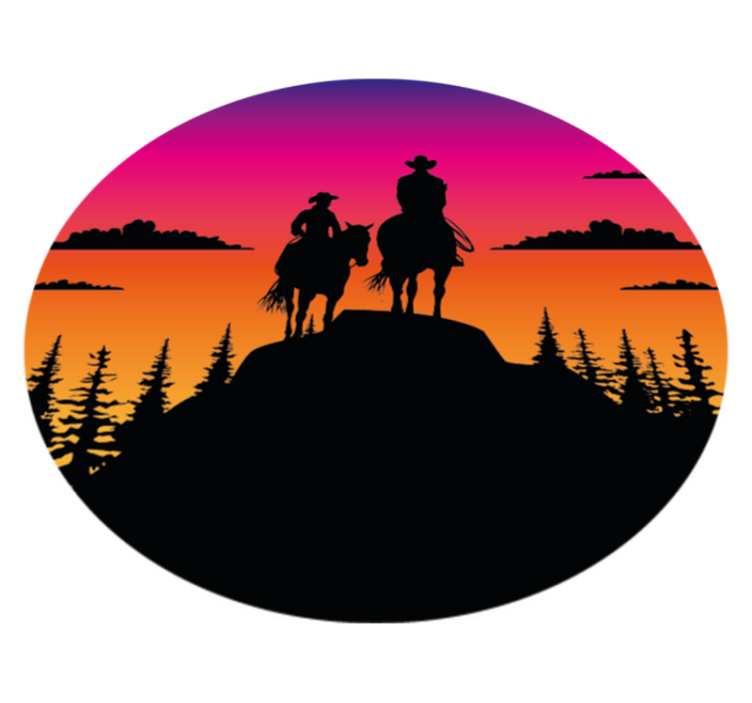 乙烯基地毯动物适合山脉西部和马匹 - TenStickers