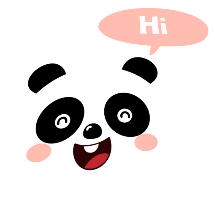 乙烯基地毯动物卡通熊猫在打招呼 - TenStickers