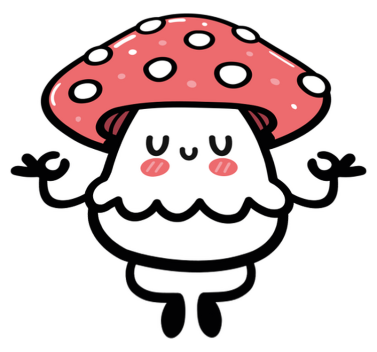 乙烯基地毯动物可爱蘑菇角色 - TenStickers