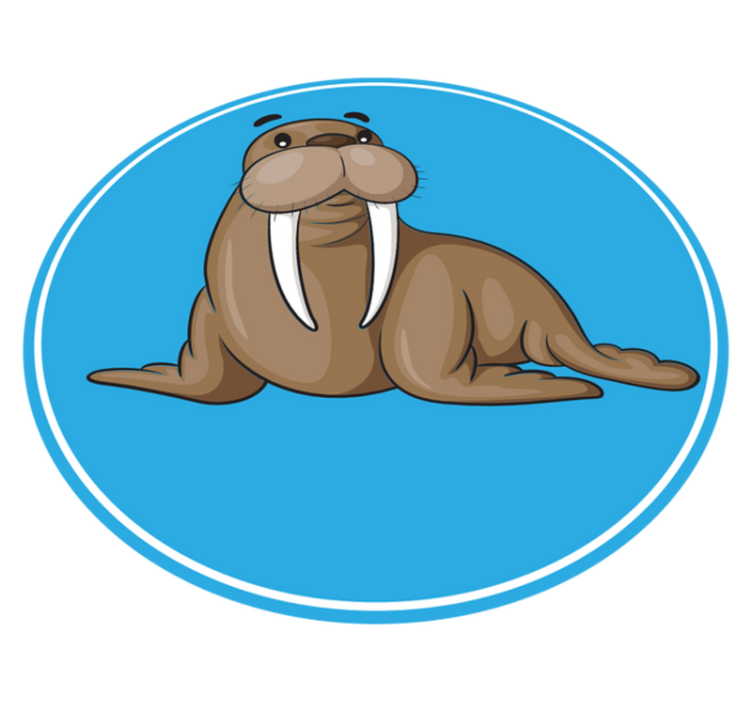 乙烯基地毯动物可爱海象角色 - TenStickers