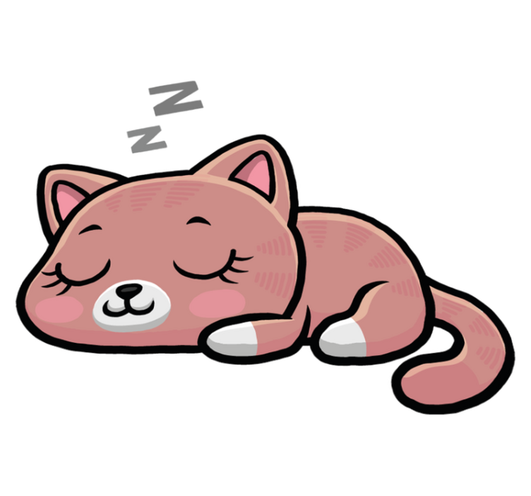 乙烯基地毯动物睡觉的猫插图 - TenStickers