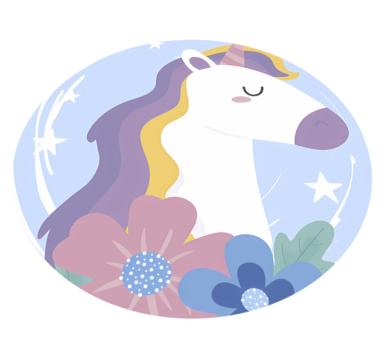 乙烯基地毯动物亮发独角兽 - TenStickers