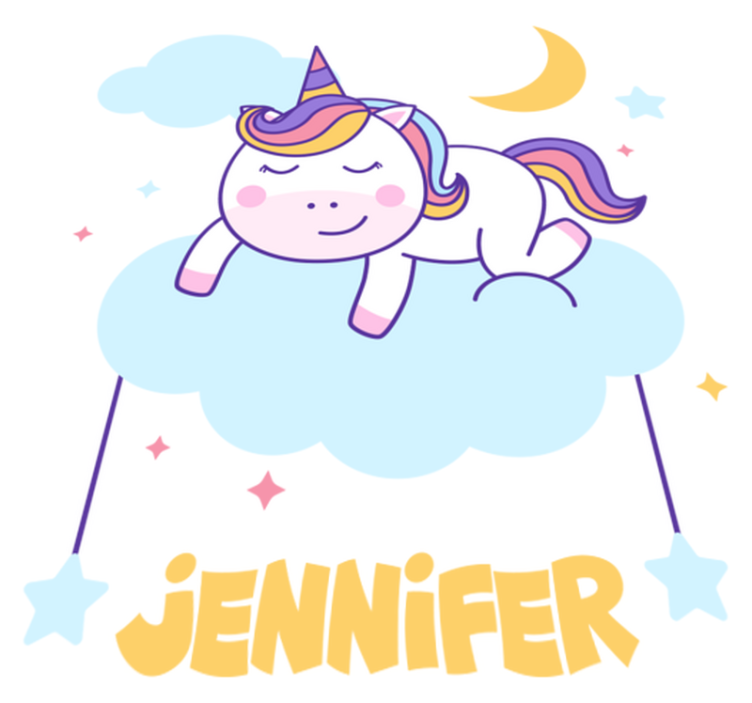 乙烯基地毯动物个性化睡眠独角兽彩虹 - TenStickers