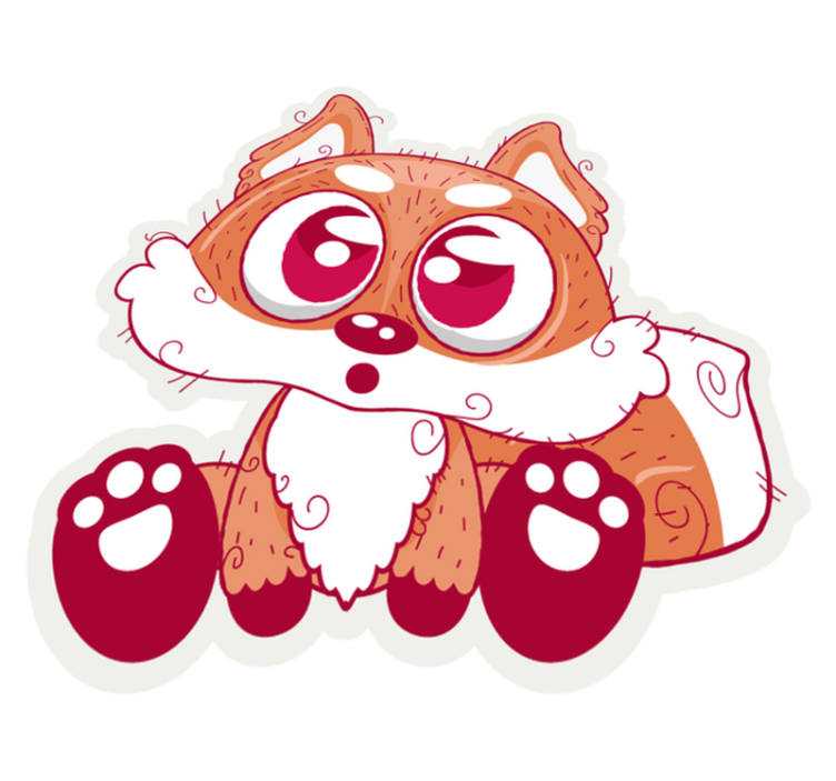乙烯基地毯动物可爱动漫狐狸 - TenStickers