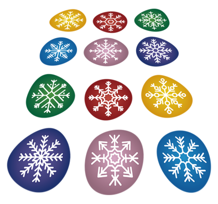 乙烯基地毯圣诞彩色雪花 - TenStickers