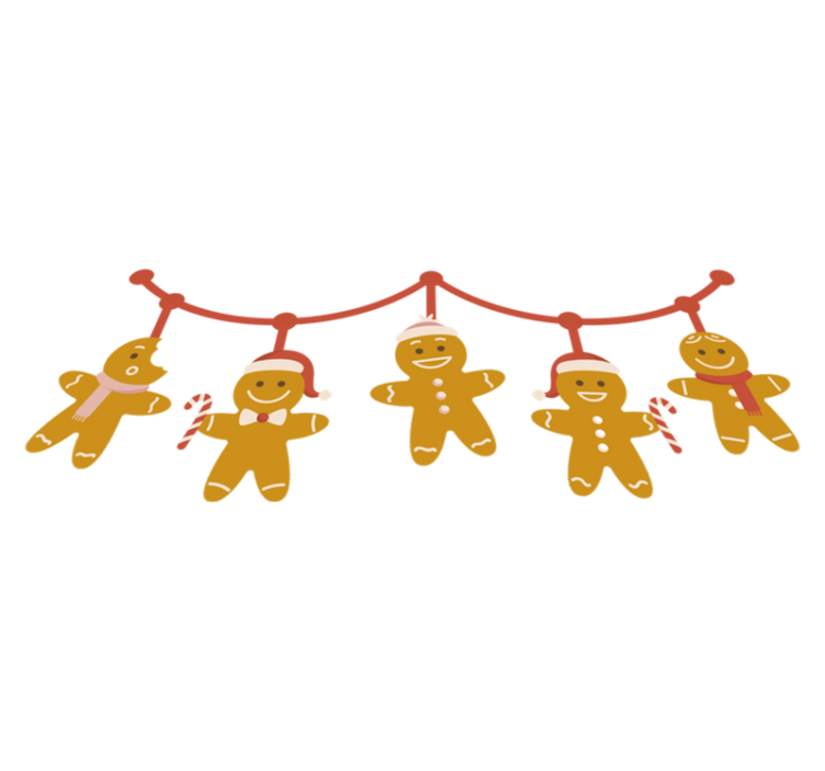 乙烯基地毯圣诞 圣诞饼干边框装饰 - TenStickers