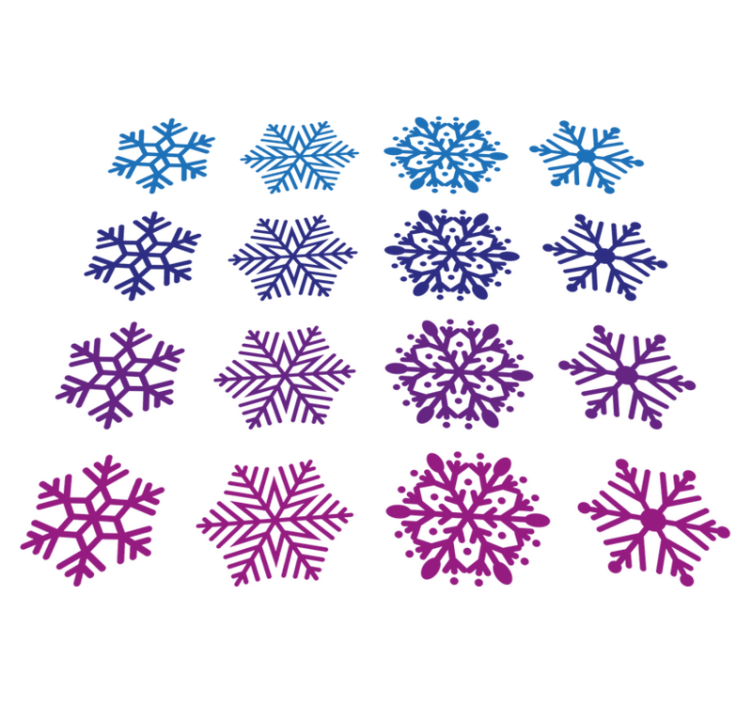 乙烯基地毯圣诞紫色和蓝色雪花包 - TenStickers
