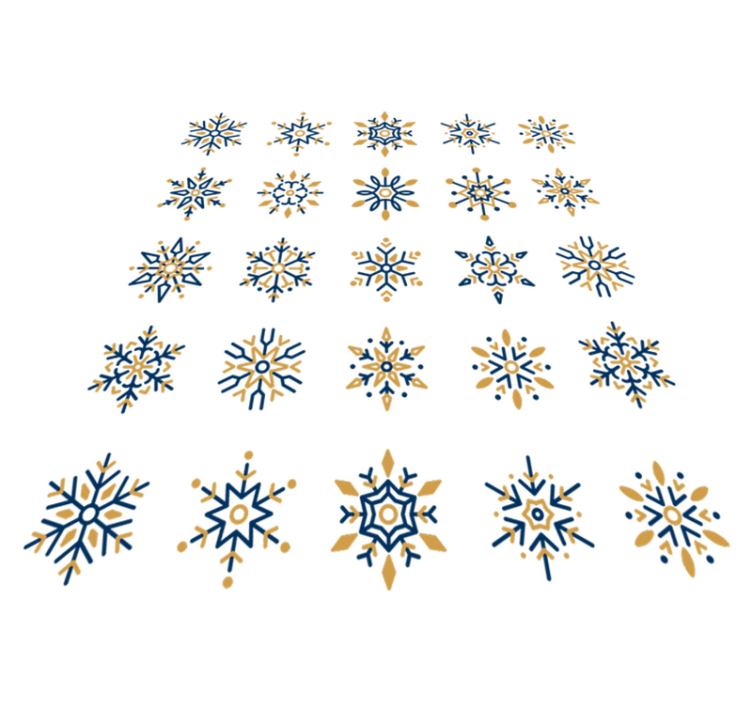 乙烯基地毯圣诞25种独特雪花 - TenStickers