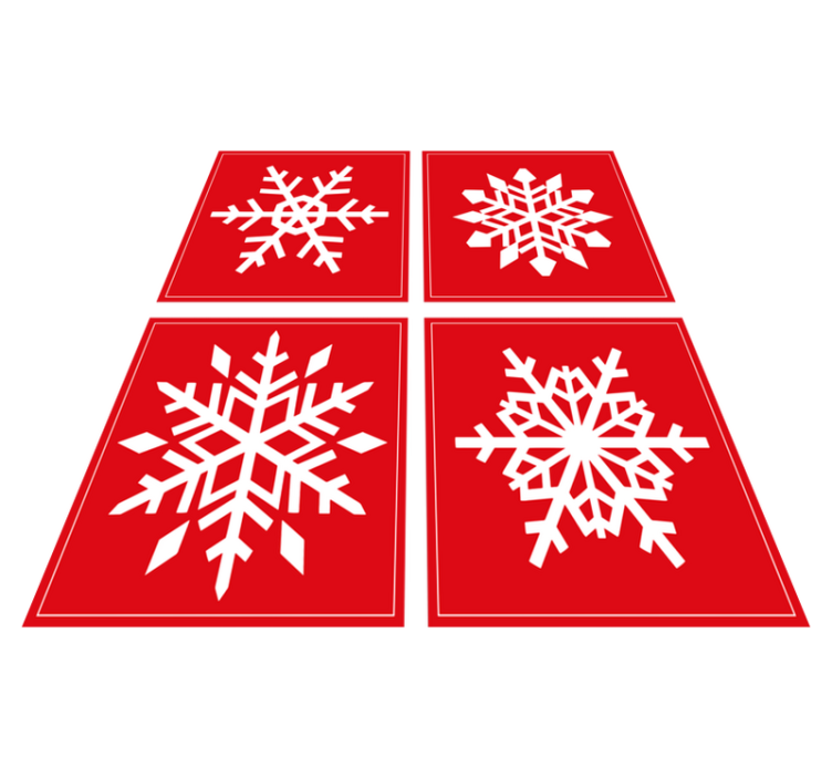 乙烯基地毯圣诞红色雪花瓷砖 - TenStickers