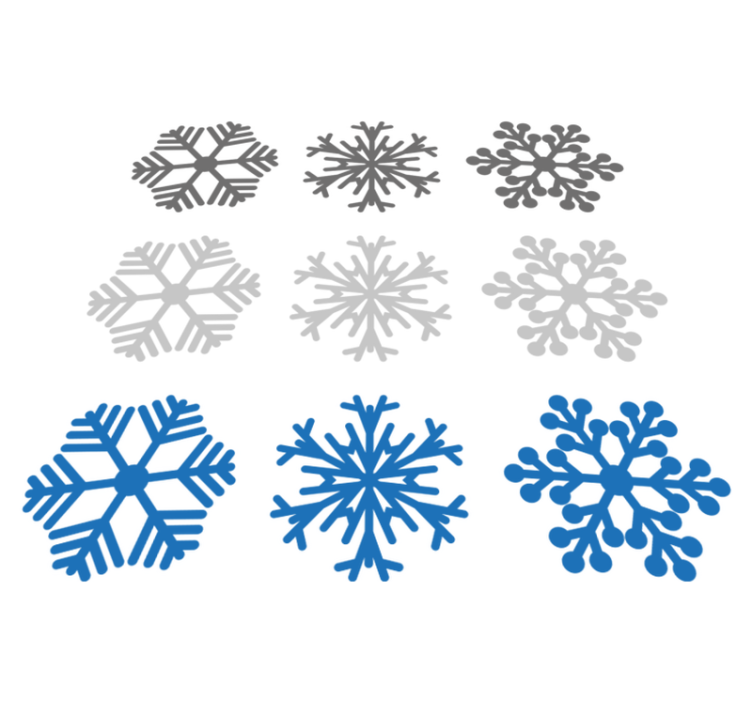 乙烯基地毯圣诞灰蓝色雪花 - TenStickers