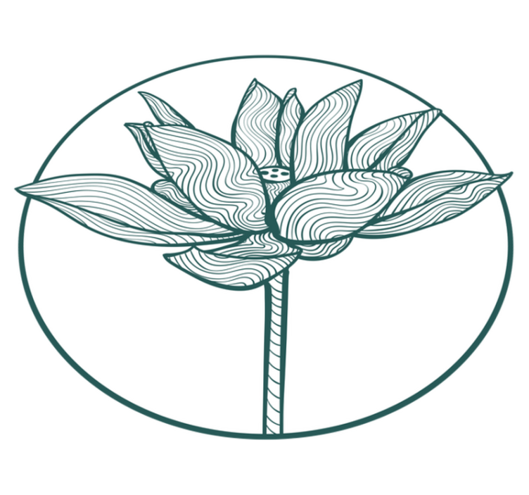 乙烯基花草地毯莲花盛开插图 - TenStickers