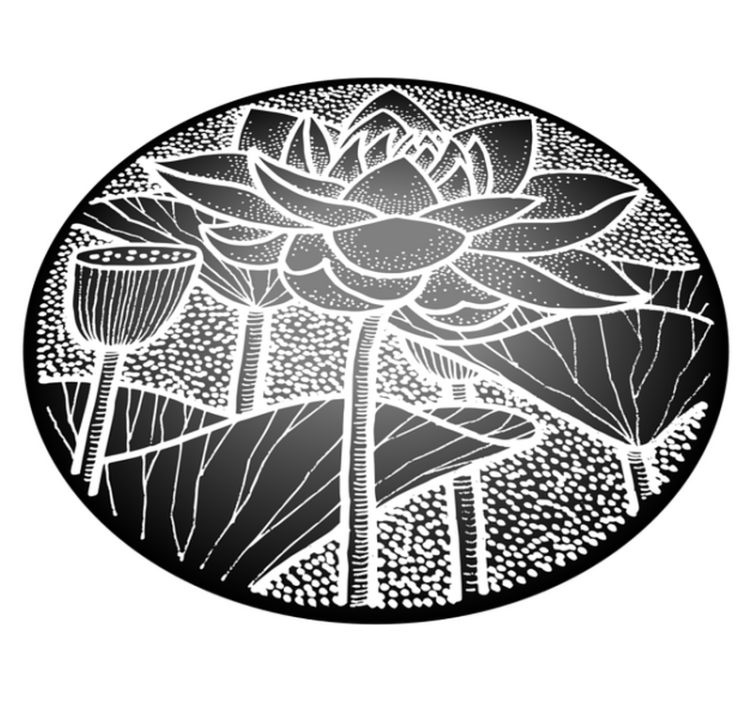 乙烯基花草地毯莲花传统风格 - TenStickers
