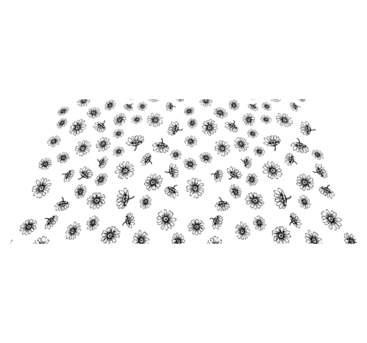 乙烯基花草地毯设有轮廓雏菊花 - TenStickers