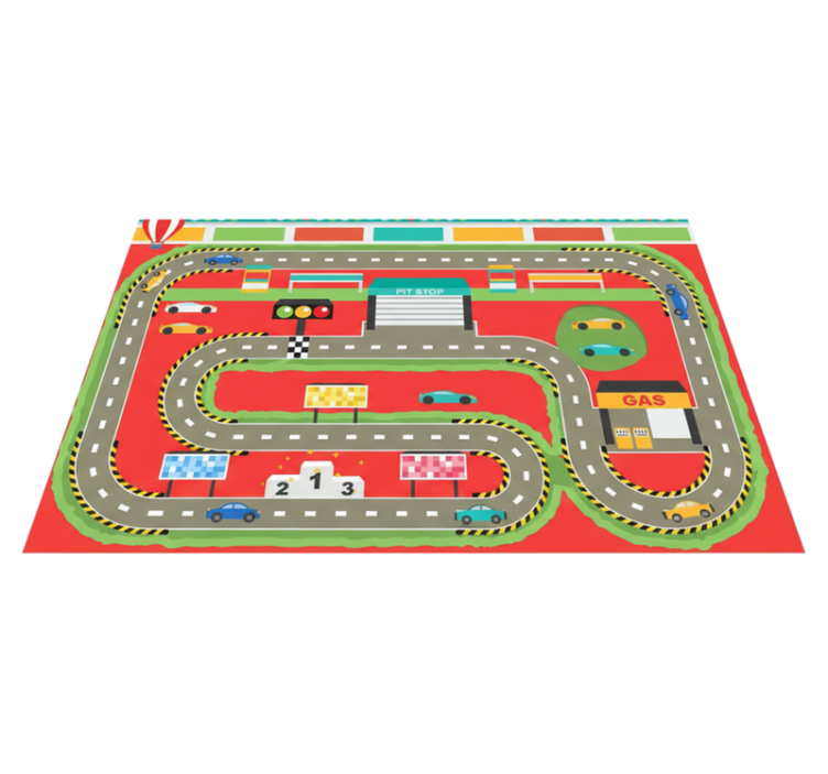 乙烯基地毯道路色彩斑斓卡通赛道 - TenStickers