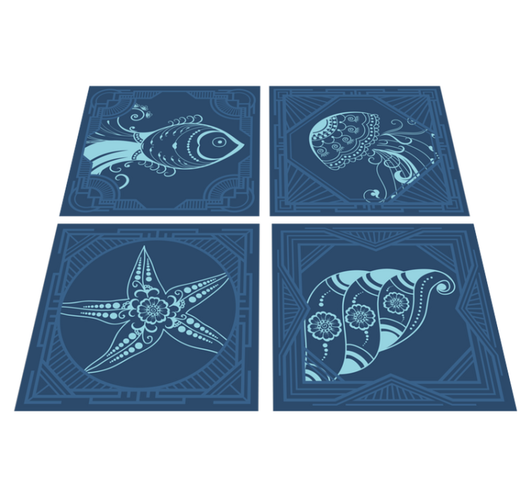 乙烯基地毯浴室装饰海洋生物瓷砖 - TenStickers