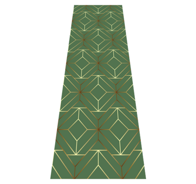 乙烯基地毯几何金边绿方块 - TenStickers