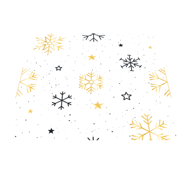 乙烯基地毯圣诞黑金色雪花 - TenStickers