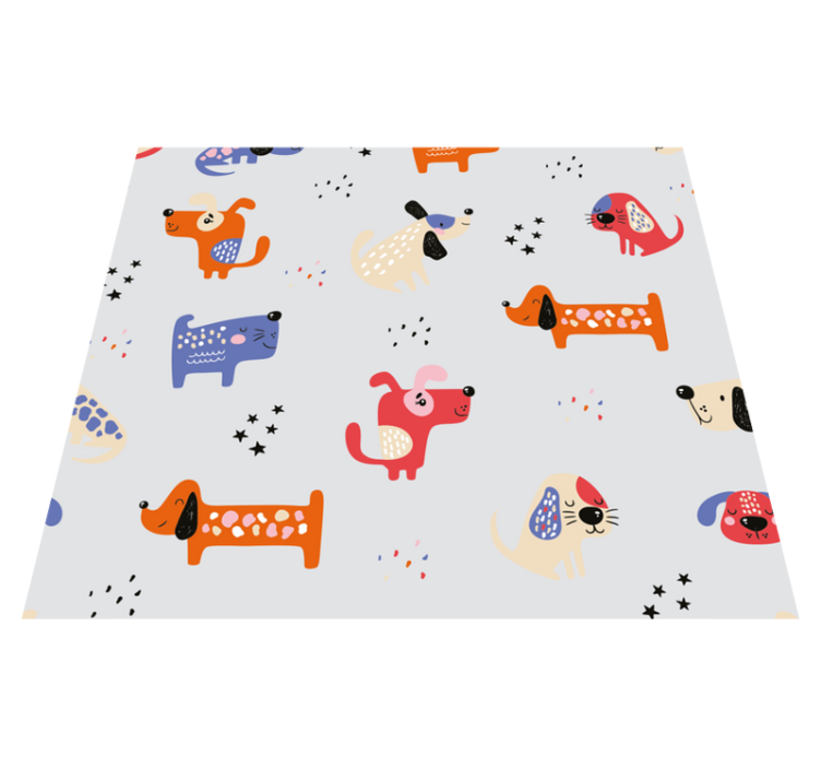 卧室乙烯基地毯插画狗狗图案 - TenStickers