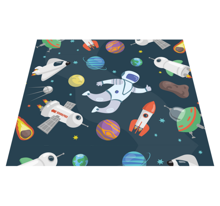 卧室乙烯基地毯适合太空飞船主题 - TenStickers