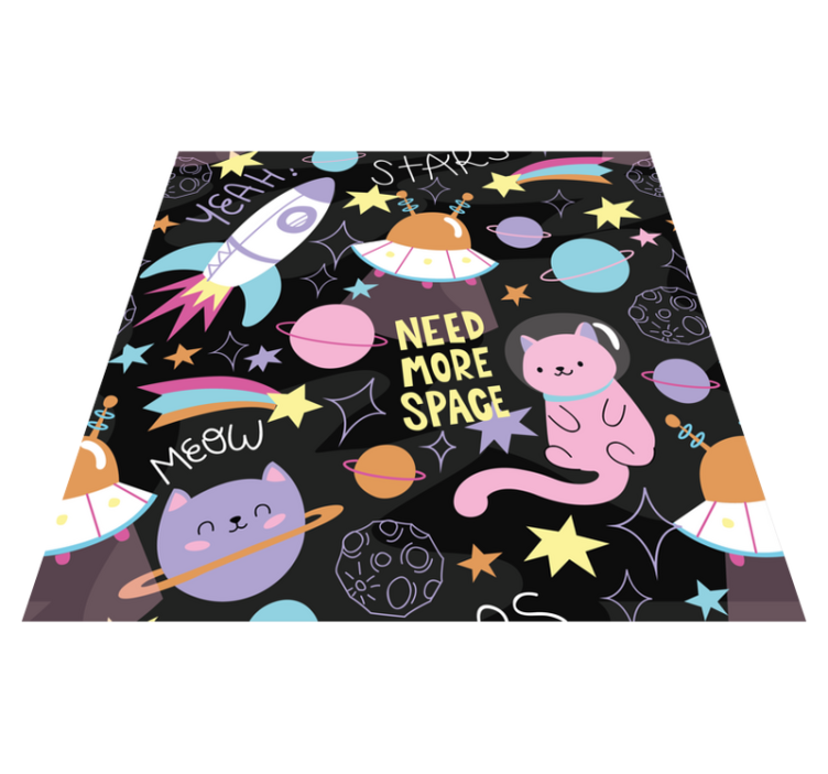乙烯基地毯 猫咪在太空中 - TenStickers