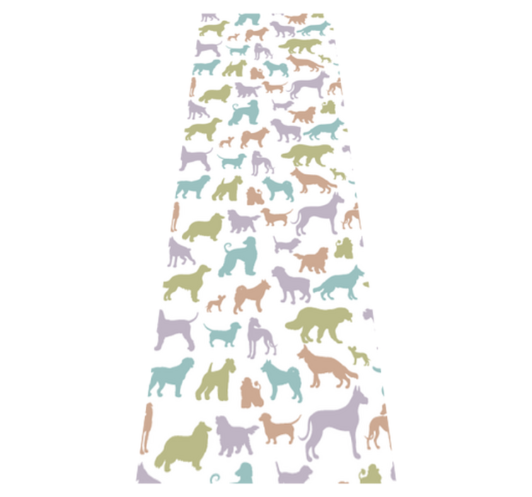 卧室乙烯基地毯犬影剪影的柔和色彩 - TenStickers