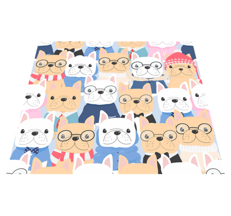 卧室乙烯基地毯可爱小狗 - TenStickers