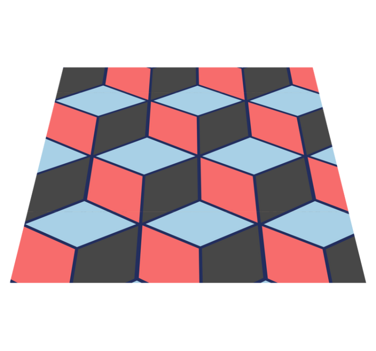 卧室乙烯基地毯几何方块3d设计 - TenStickers