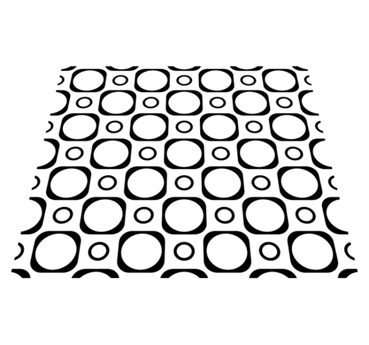 卧室乙烯基地毯黑白瓷砖设计 - TenStickers