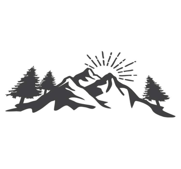 乙烯基地毯特性展现日出山影 - TenStickers
