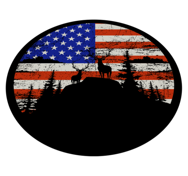 乙烯基地毯特性与美国国旗山脉轮廓 - TenStickers