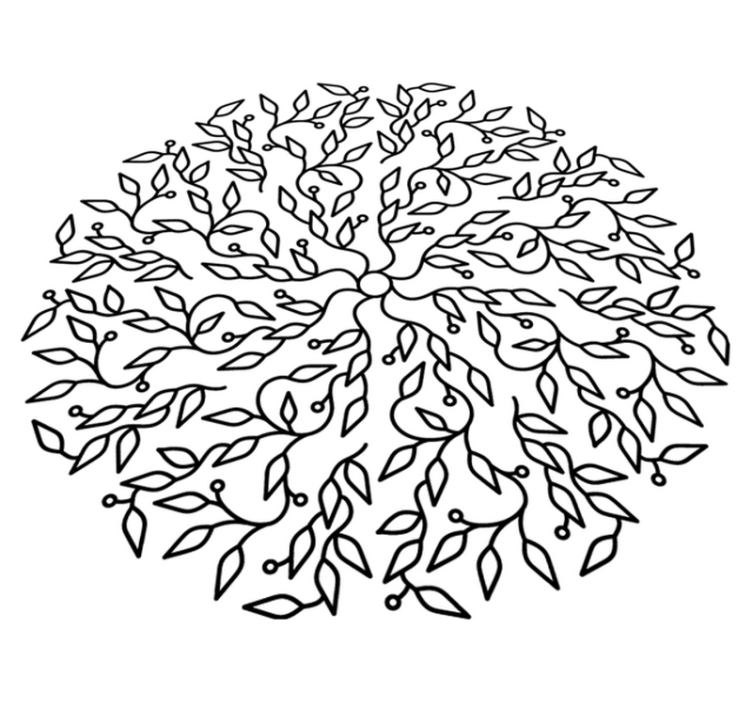 乙烯基地毯几何生命树抽象图 - TenStickers