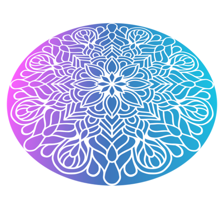 乙烯基地毯几何生动的圆形图案 - TenStickers