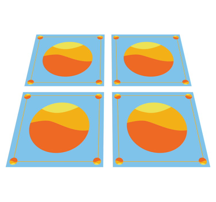 乙烯基地毯几何色彩丰富的几何圆圈 - TenStickers