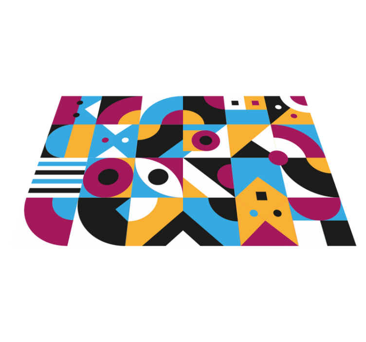 乙烯基地毯几何生动抽象元素 - TenStickers