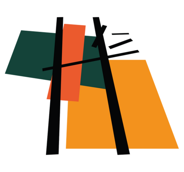 乙烯基地毯几何抽象色彩区块 - TenStickers