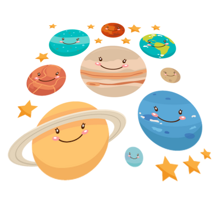 乙烯基地毯 儿童 太阳系行星贴纸 - TenStickers
