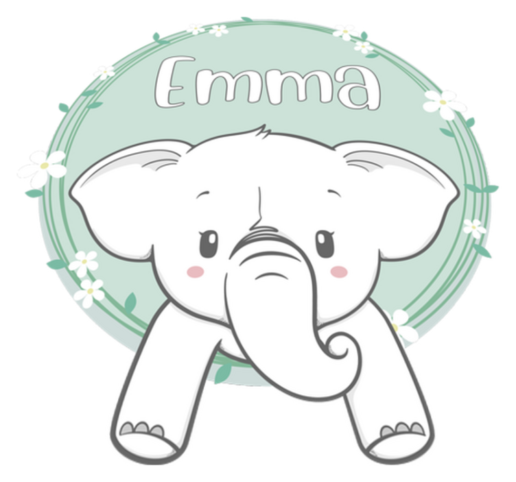 乙烯基地毯 儿童 命名的象 elephant - TenStickers