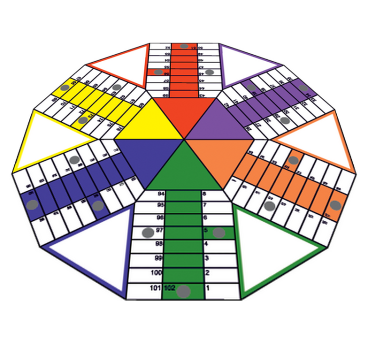 乙烯基地毯 儿童 几何棋盘贴合胶 - TenStickers